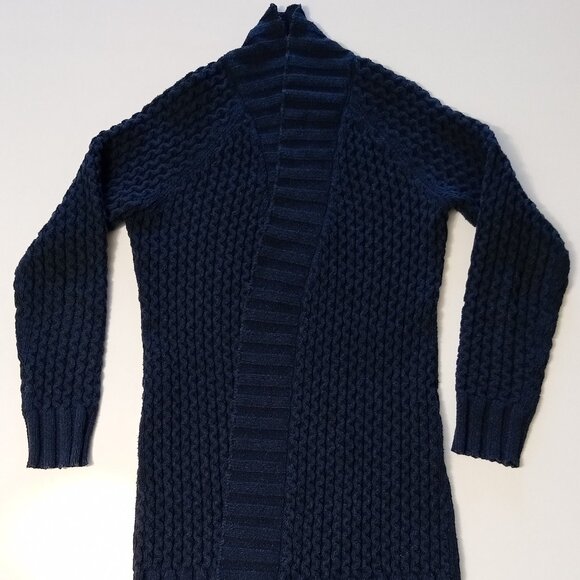 Patagonia Womens Cardigan Sweater Open Front Navy Blue Long Sleeve Cable Knit XS - Picture 2 of 12